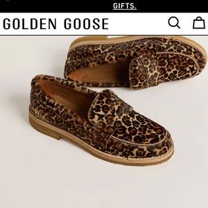 Golden Goose Leopard Print Penny Loafers - Brown/Tan